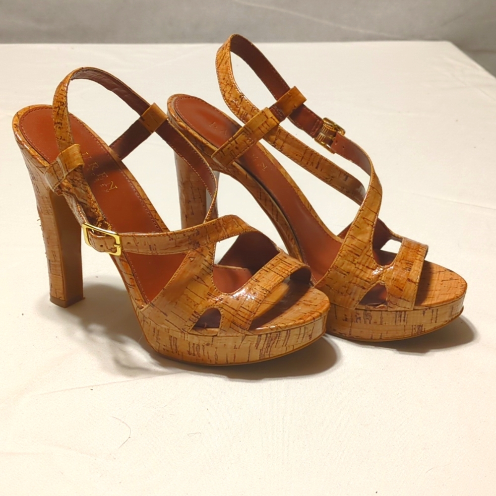 Ralph Lauren Glazed Cork Heels